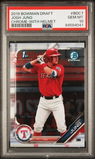 2019 Bowman Draft Josh Jung 1st Bowman Chrome-With Helmet #BDC7 card image