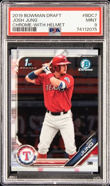2019 Bowman Draft Josh Jung, With Helmet Chrome #BDC-7 card image