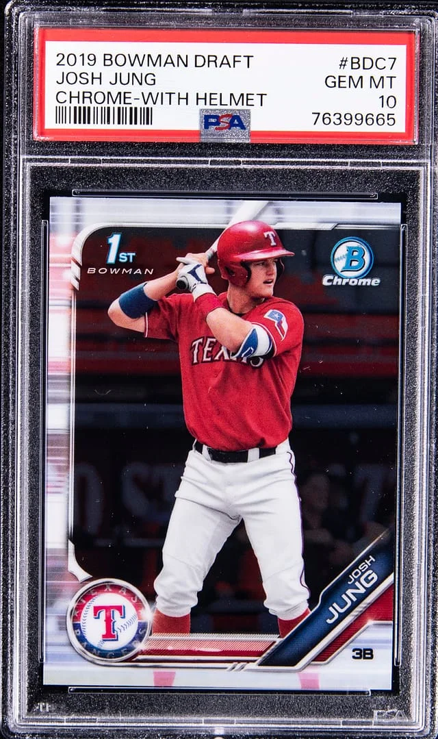 2019 Bowman Draft Josh Jung, With Helmet Chrome #BDC7 card image