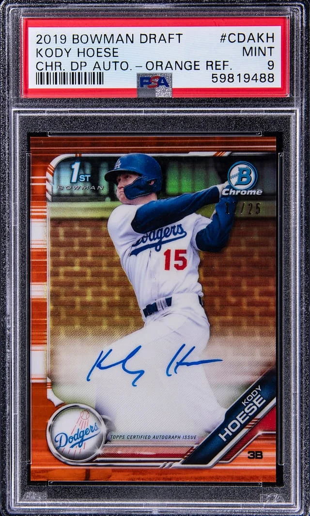 2019 Bowman Draft Kody Hoese Chrome Prospects Autograph-Orange Refractor #CDAKH card image