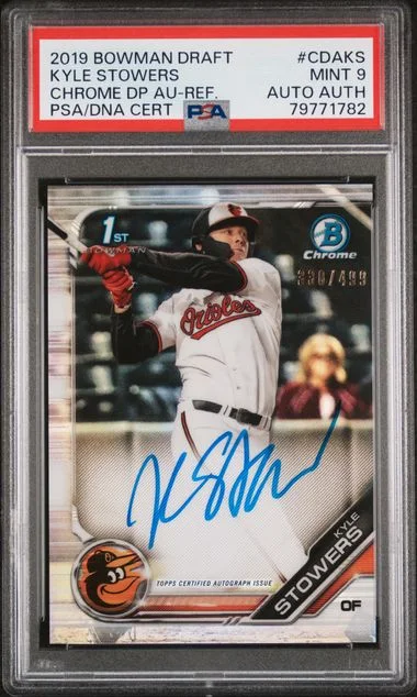 2019 Bowman Draft Kyle Stowers Chrome Draft Picks Autograph Refractor #CD-AKS card image