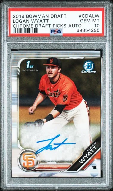 2019 Bowman Draft Logan Wyatt Chrome Draft Picks Autograph #CDA-LW card image