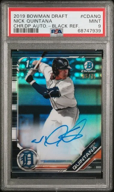 2019 Bowman Draft Nick Quintana Chrome Draft Picks Autograph Black Refractor #CDA-NP card image