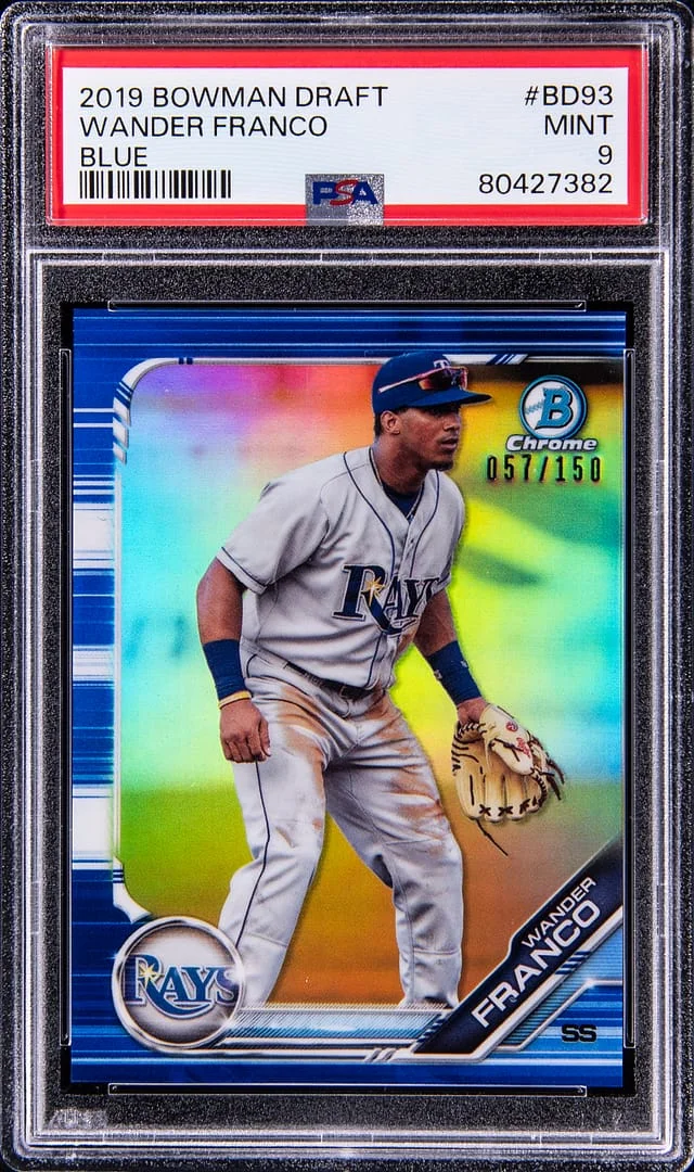 2019 Bowman Draft Wander Franco Chrome Sky Blue Refractor #BDC-93 card image