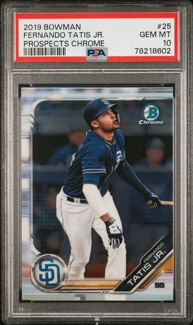 2019 Bowman Fernando Tatis Jr. Mega Box Chrome Looking Up #25 card image