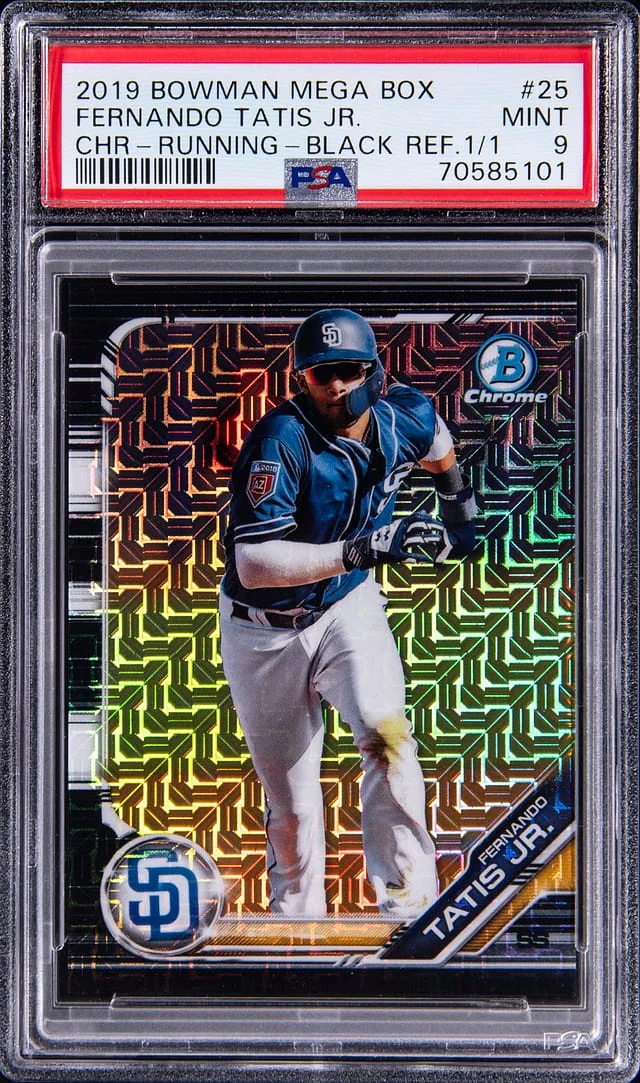 2019 Bowman Fernando Tatis Jr. Mega Box Chrome Black Refractor #BCP-25 card image