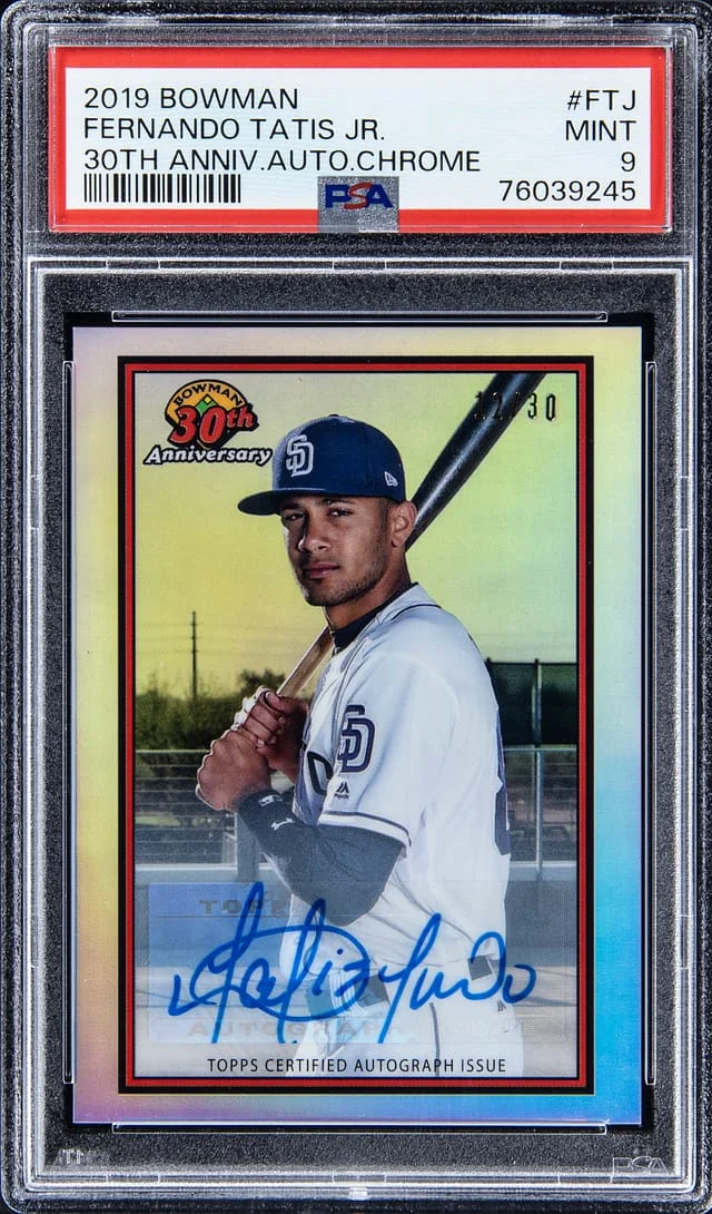 2019 Bowman Fernando Tatis Jr 30th Anniversary. Autograph.Chrome #FTJ card image