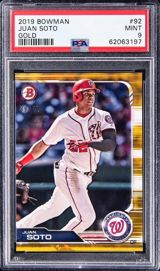 2019 Bowman Juan Soto Gold #92 card image