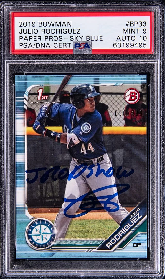 2019 Bowman Julio Rodriguez Paper Prospects Sky Blue #BP-33 card image