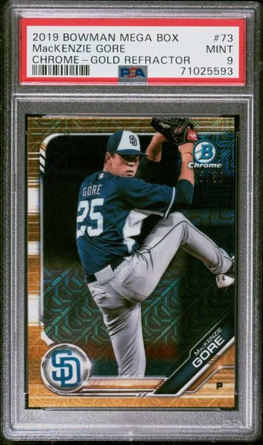 2019 Bowman MacKenzie Gore Mega Box Chrome Gold Refractor #BCP-73 card image