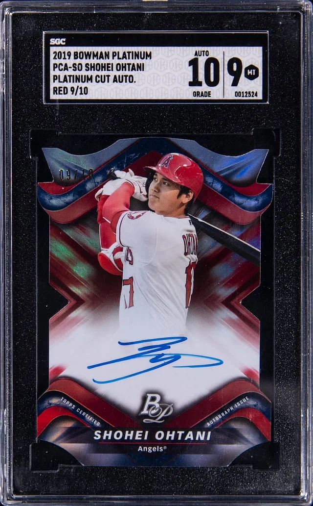 2019 Bowman Platinum Shohei Ohtani Cut Autograph Red #PCA-SO card image