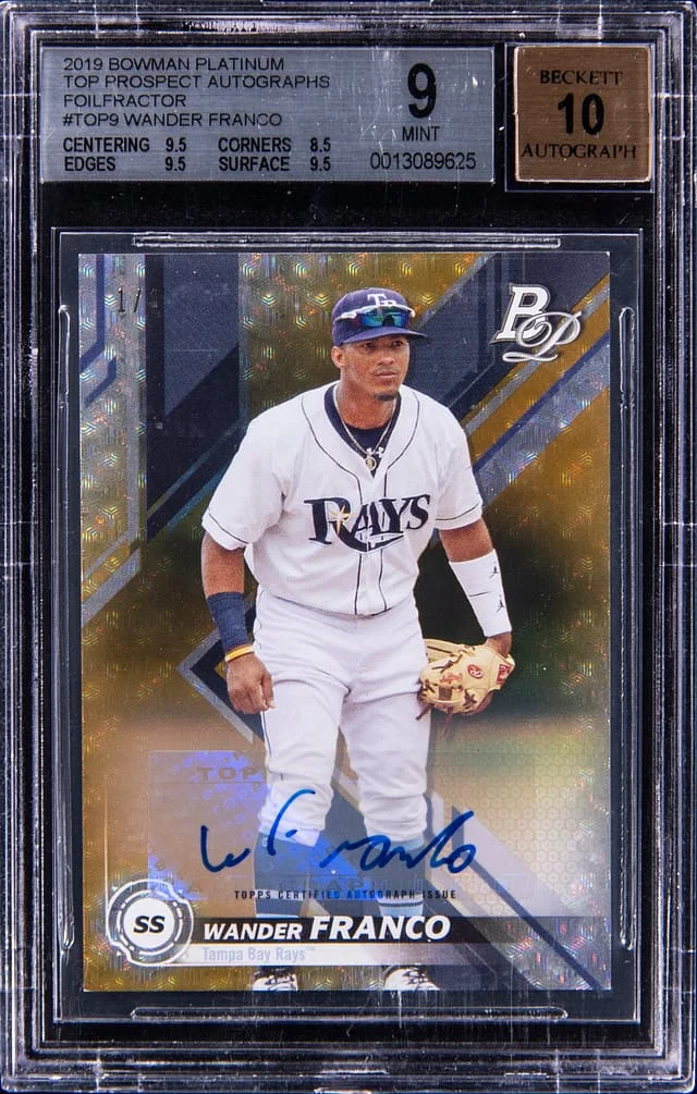 2019 Bowman Platinum Wander Franco Top Prospects Autographs FoilFractor #TOP-9 card image