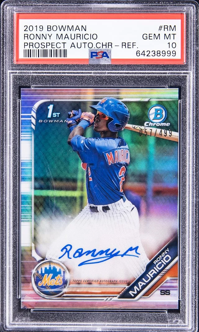 2019 Bowman Ronny Maurico Prospects Autograph Chrome Refractor #CPA-RM card image