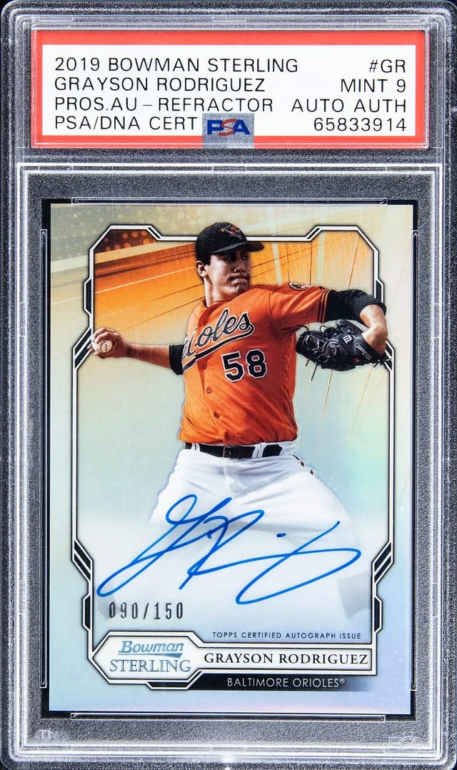 2019 Bowman Sterling Grayson Rodriguez Prospect Autograph Refractor #BSPA-GR card image