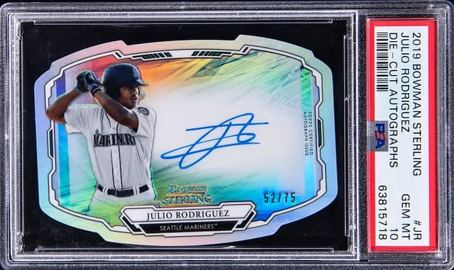 2019 Bowman Sterling Julio Rodriguez Die-Cut Autograph #SDCA-JR card image