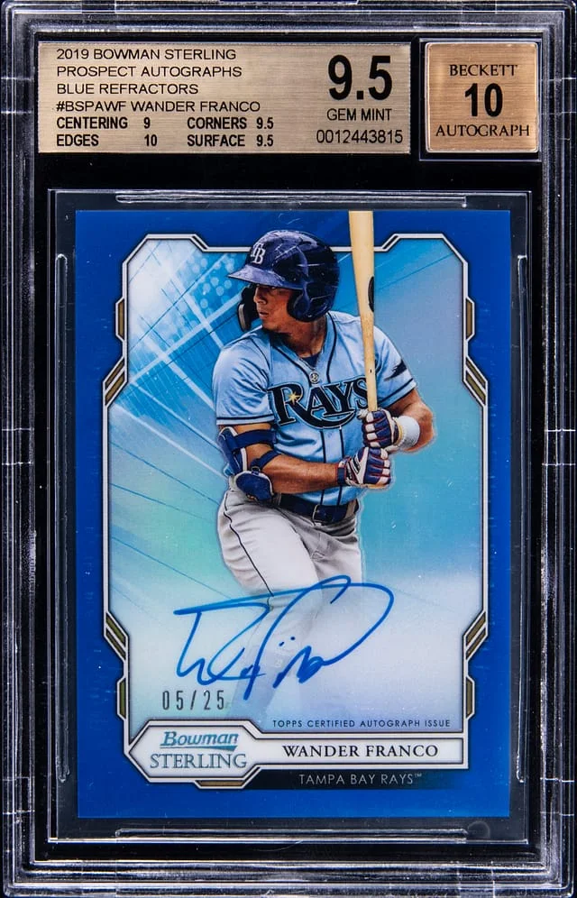 2019 Bowman Sterling Wander Franco Prospect Autographs Speckle Refractor #BSPA-WF card image