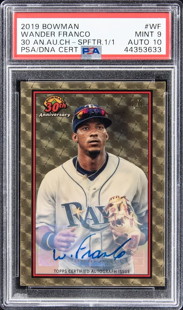 2019 Bowman Wander Franco 30th Anniversary Autograph Chrome SuperFractor #B30-WF card image