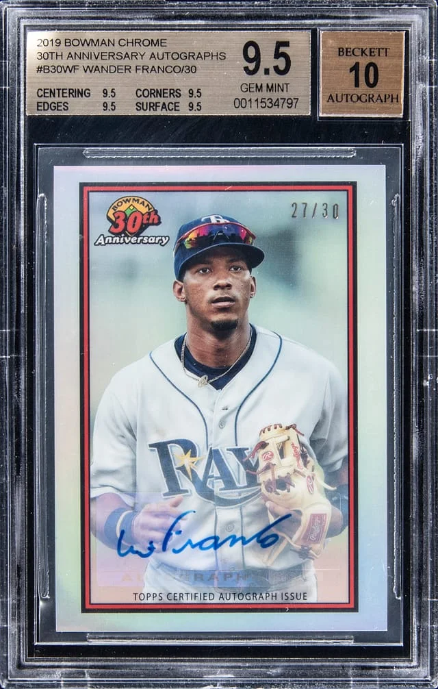 2019 Bowman Wander Franco 30th Anniversary Autographs #B30th card image