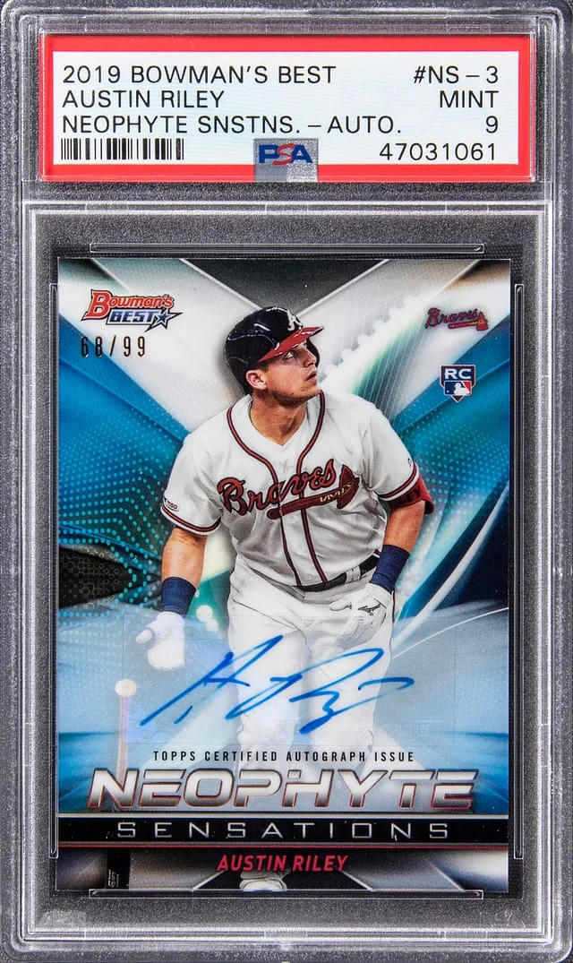 2019 Bowman's Best Austin Riley Neophyte Sensations Autograph #NS-3 card image