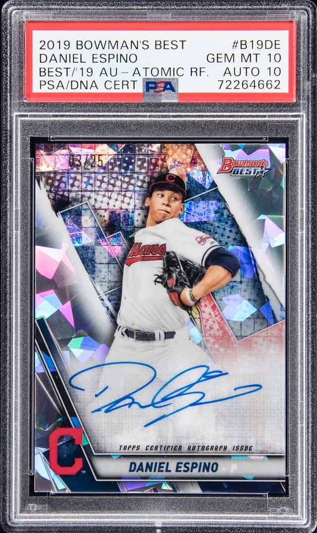 2019 Bowman's Best Daniel Espino Best of '19 Atomic Refractor Autograph #B19-DE card image