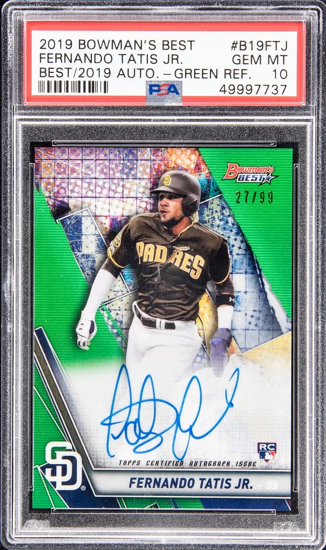 2019 Bowman's Best Fernando Tatis Jr. Autographs Green Refractor #B19-FTJ card image