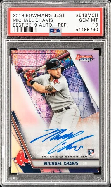 2019 Bowman's Best Michael Chavis Best Of 2019 Autographs Refractor #B19-MCH card image