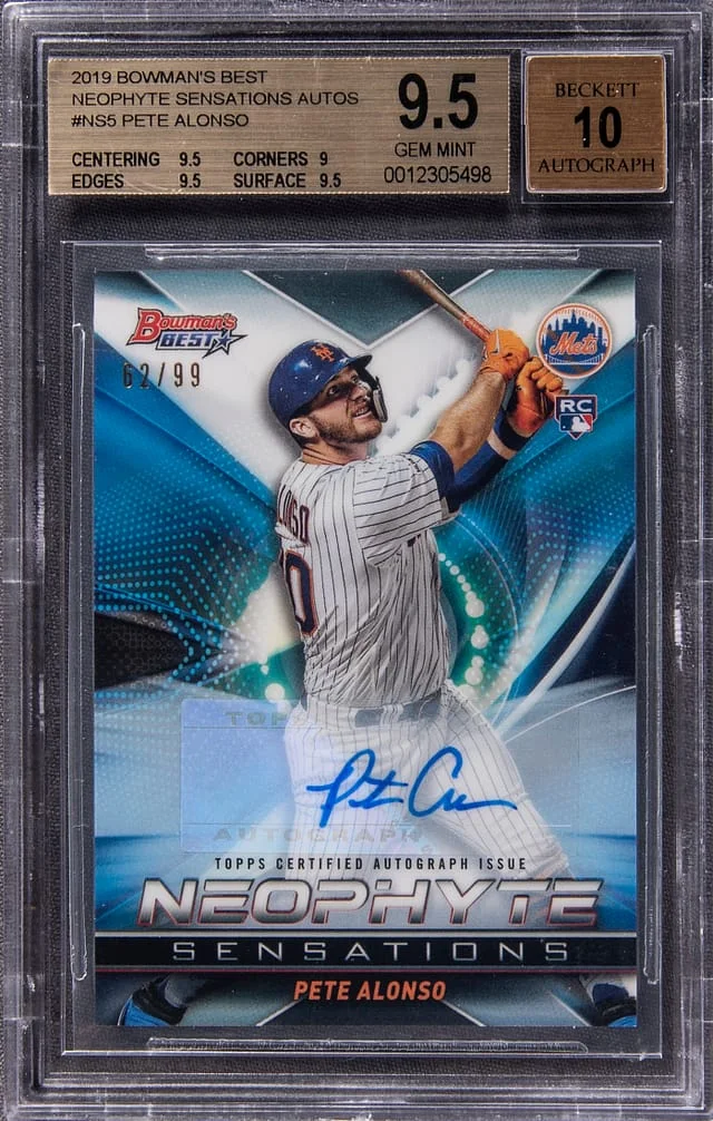 2019 Bowman's Best Pete Alonso Neophyte Sensations Autographs #NS-5 card image