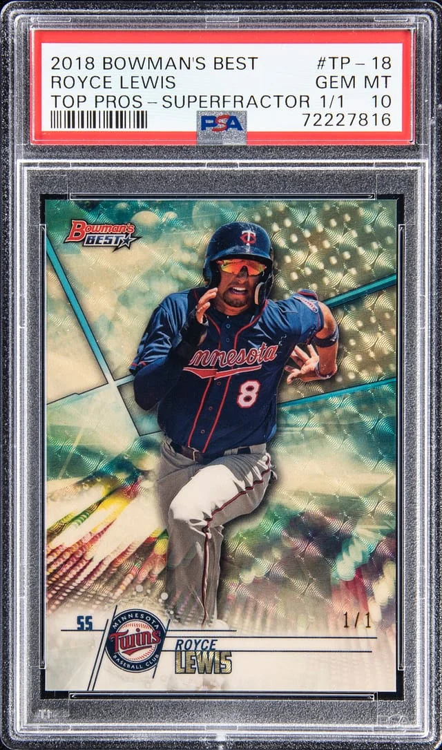 2019 Bowman's Best Royce Lewis Top Prospect SuperFractor #TP-18 card image