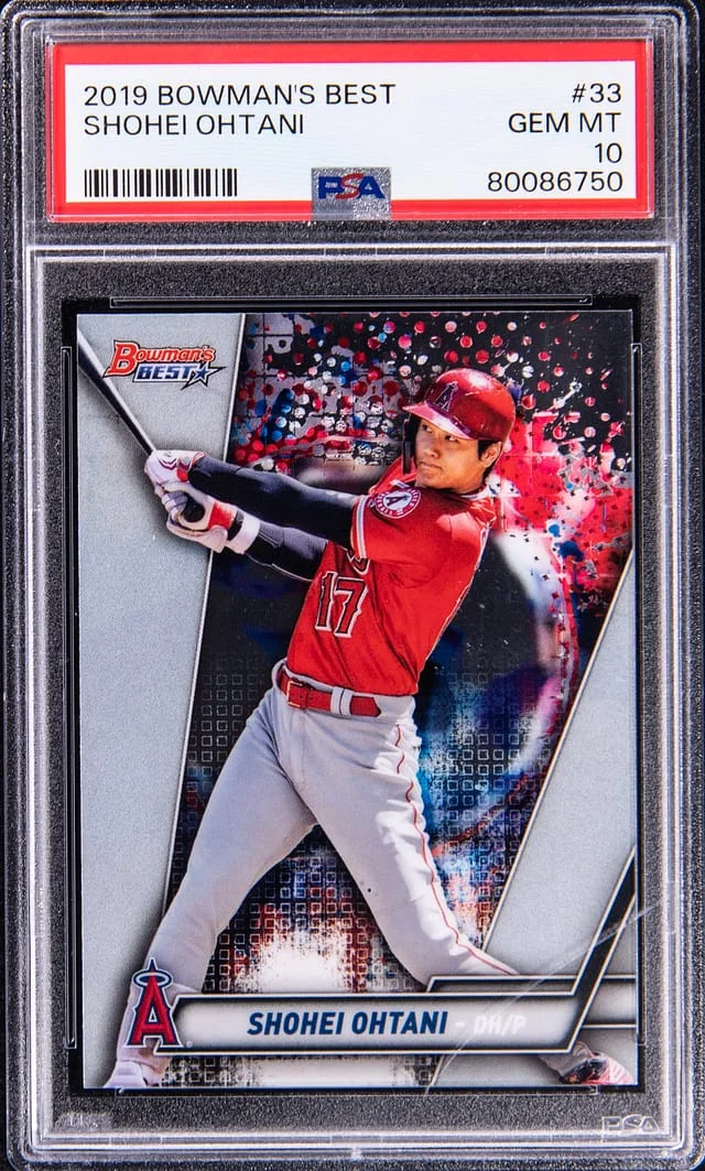 2019 Bowman's Best Shohei Ohtani Orange Refractor #33 card image