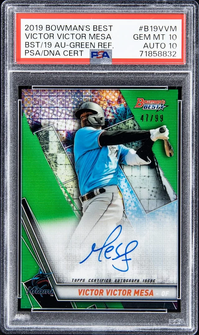 2019 Bowman's Best Victor Victor Mesa Of 2019 Autographs Green Refractor #B19VVM card image