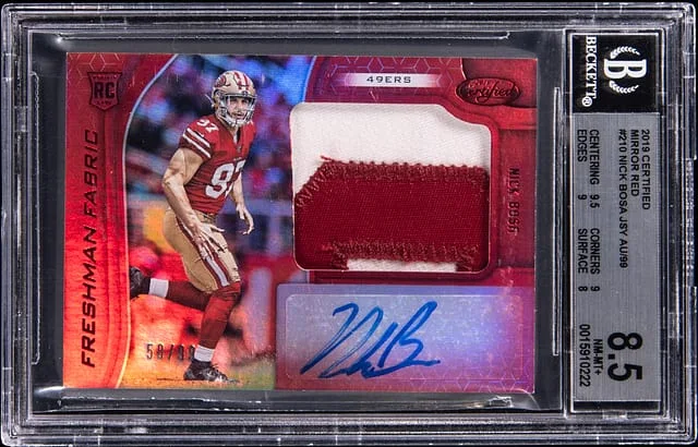 2019 Certified Nick Bosa Mirror Red #210 card image