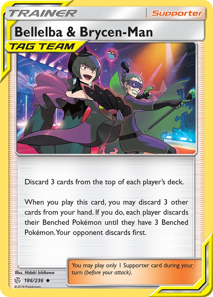 2019 Cosmic Eclipse Bellelba & Brycen-Man Uncommon #186/236 Uncommon card image