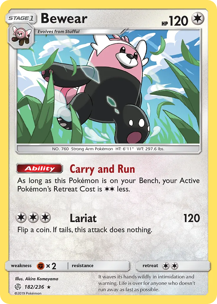 2019 Cosmic Eclipse Bewear Rare #182/236 Rare card image