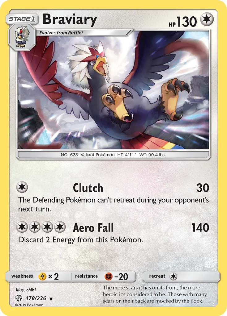 2019 Cosmic Eclipse Braviary Rare #178/236 Rare card image
