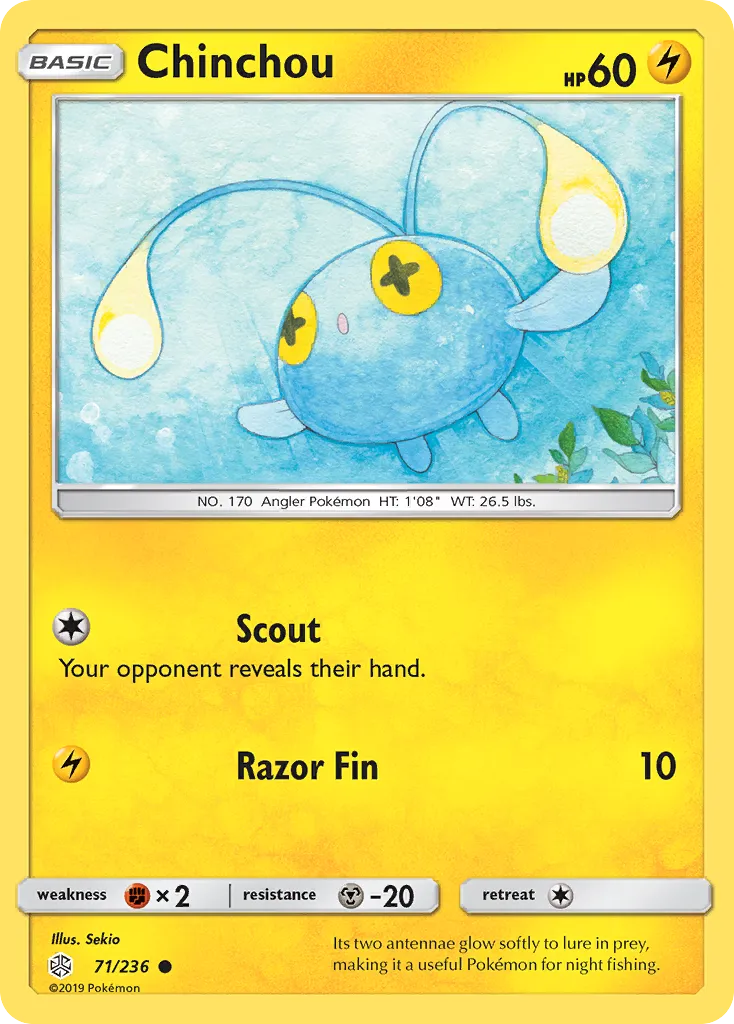 2019 Cosmic Eclipse Chinchou Common #071/236 Common card image