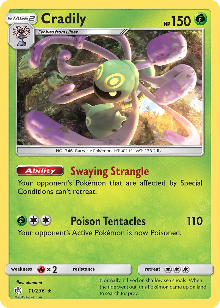 2019 Cosmic Eclipse Cradily Rare #011/236 Rare card image
