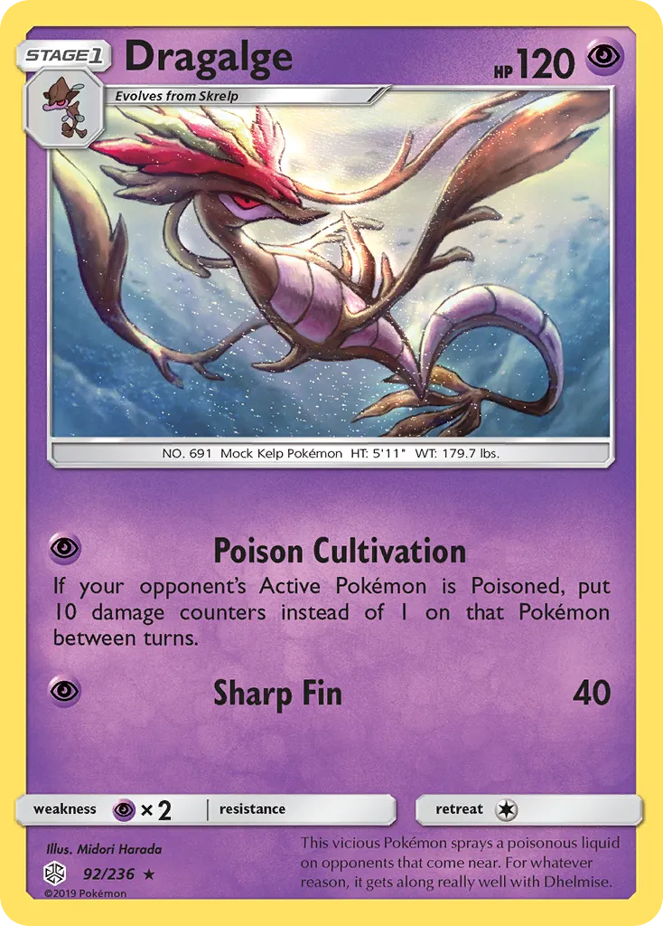 2019 Cosmic Eclipse Dragalge Rare #092/236 Rare card image