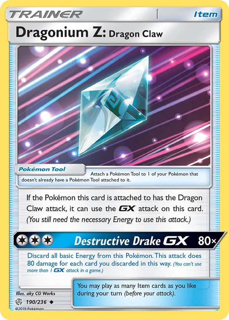 2019 Cosmic Eclipse Dragonium Z: Dragon Claw #190/236 Uncommon card image