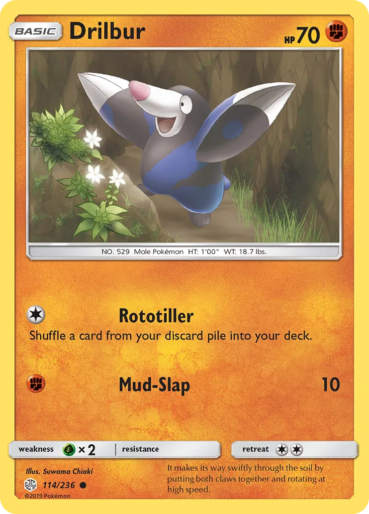 2019 Cosmic Eclipse Drilbur Common #114/236 Common card image