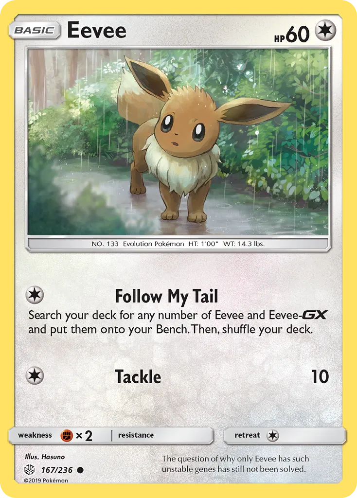 2019 Cosmic Eclipse Eevee #167/236 Common card image