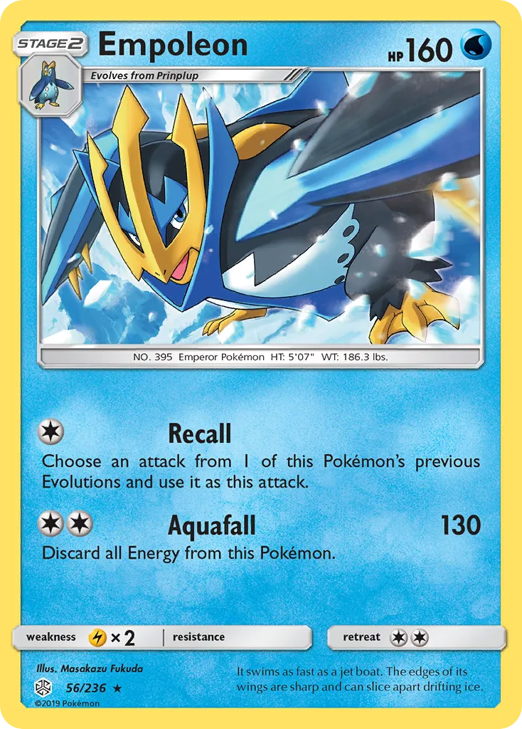 2019 Cosmic Eclipse Empoleon Rare #056/236 Rare card image