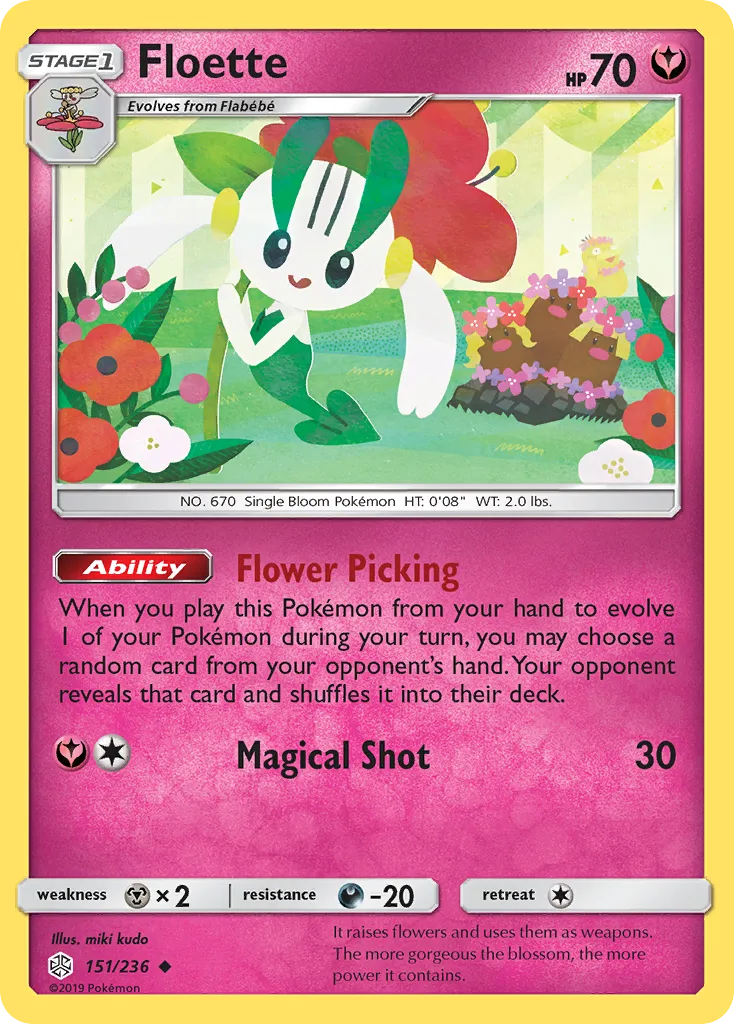 2019 Cosmic Eclipse Floette Uncommon #151/236 Uncommon card image