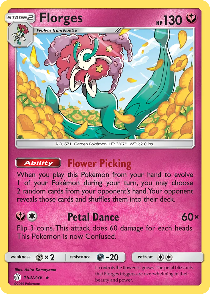 2019 Cosmic Eclipse Florges Rare Holo #152/236 Rare Holo card image