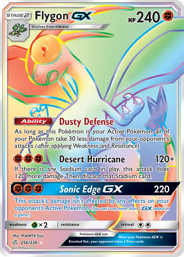 2019 Cosmic Eclipse Flygon-GX #218/236 Rare Ultra card image