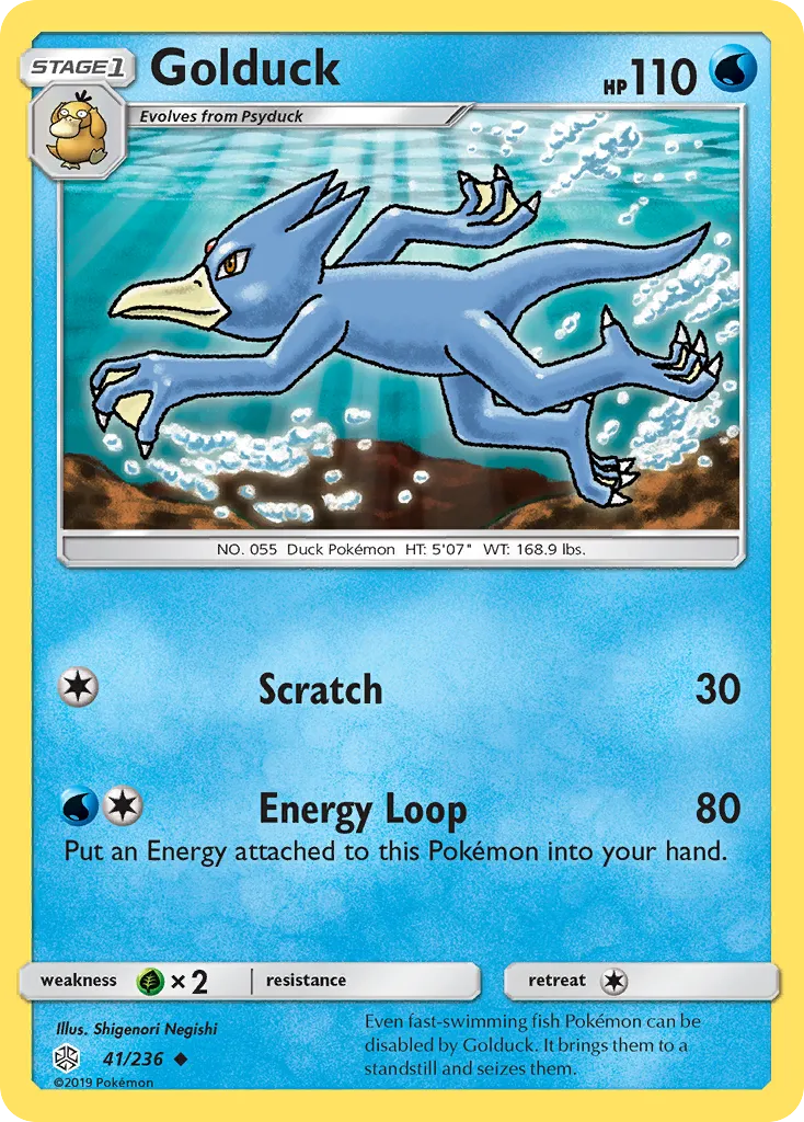 2019 Cosmic Eclipse Golduck Uncommon #041/236 Uncommon card image