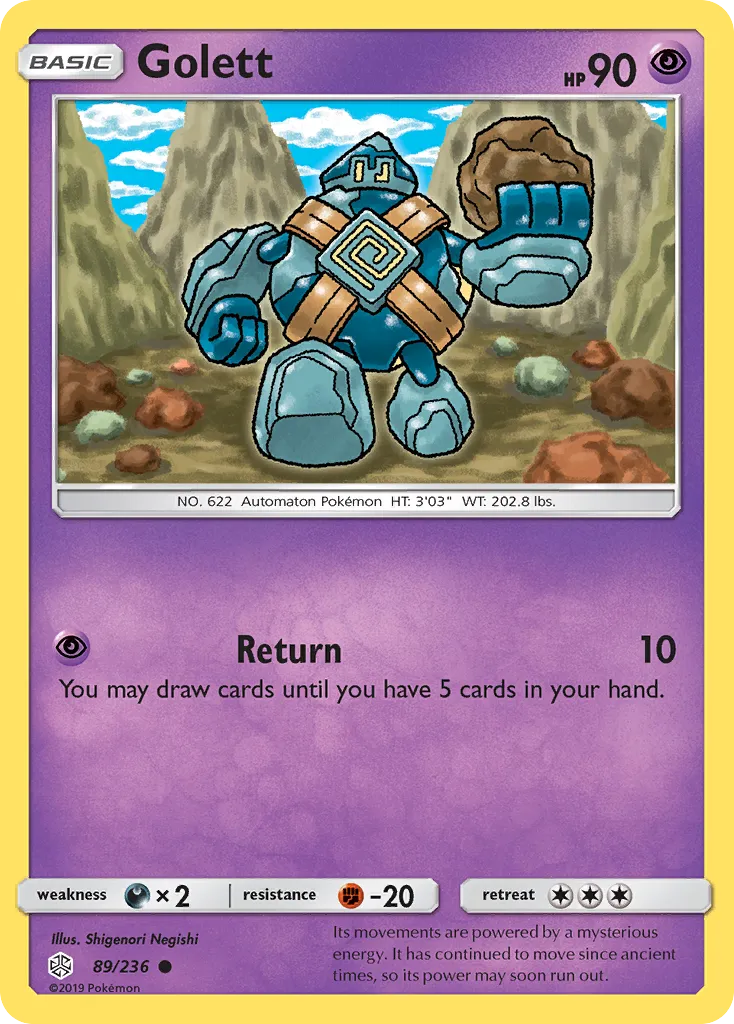 2019 Cosmic Eclipse Golett Common #089/236 Common card image