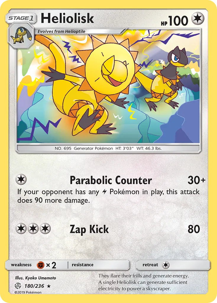 2019 Cosmic Eclipse Heliolisk Rare #180/236 Rare card image