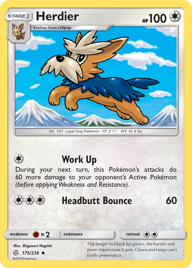 2019 Cosmic Eclipse Herdier Uncommon #175/236 Uncommon card image