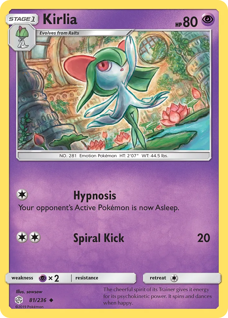 2019 Cosmic Eclipse Kirlia Uncommon #081/236 Uncommon card image