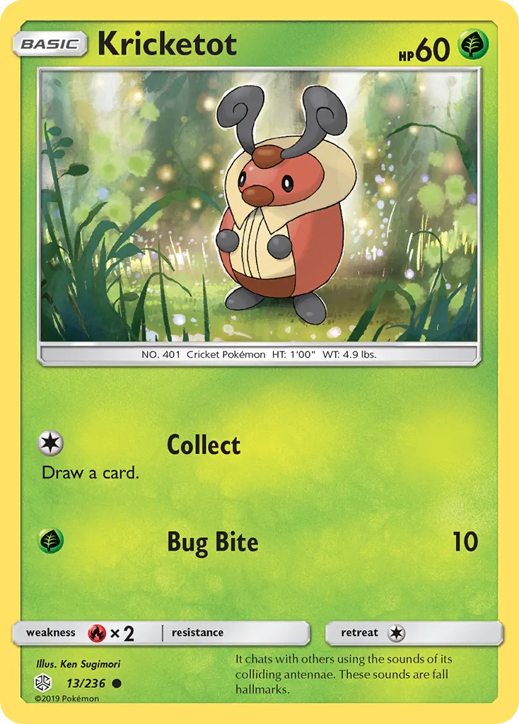 2019 Cosmic Eclipse Kricketot Common #013/236 Common card image